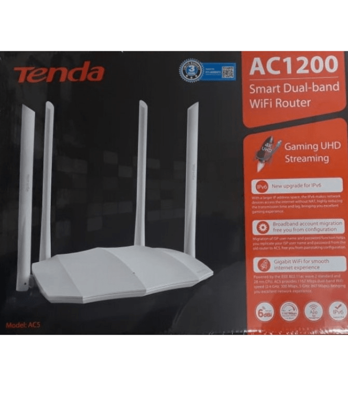 Tenda AC6 Routeur WiFi sans Fil Intelligent à Double Bande AC1200
